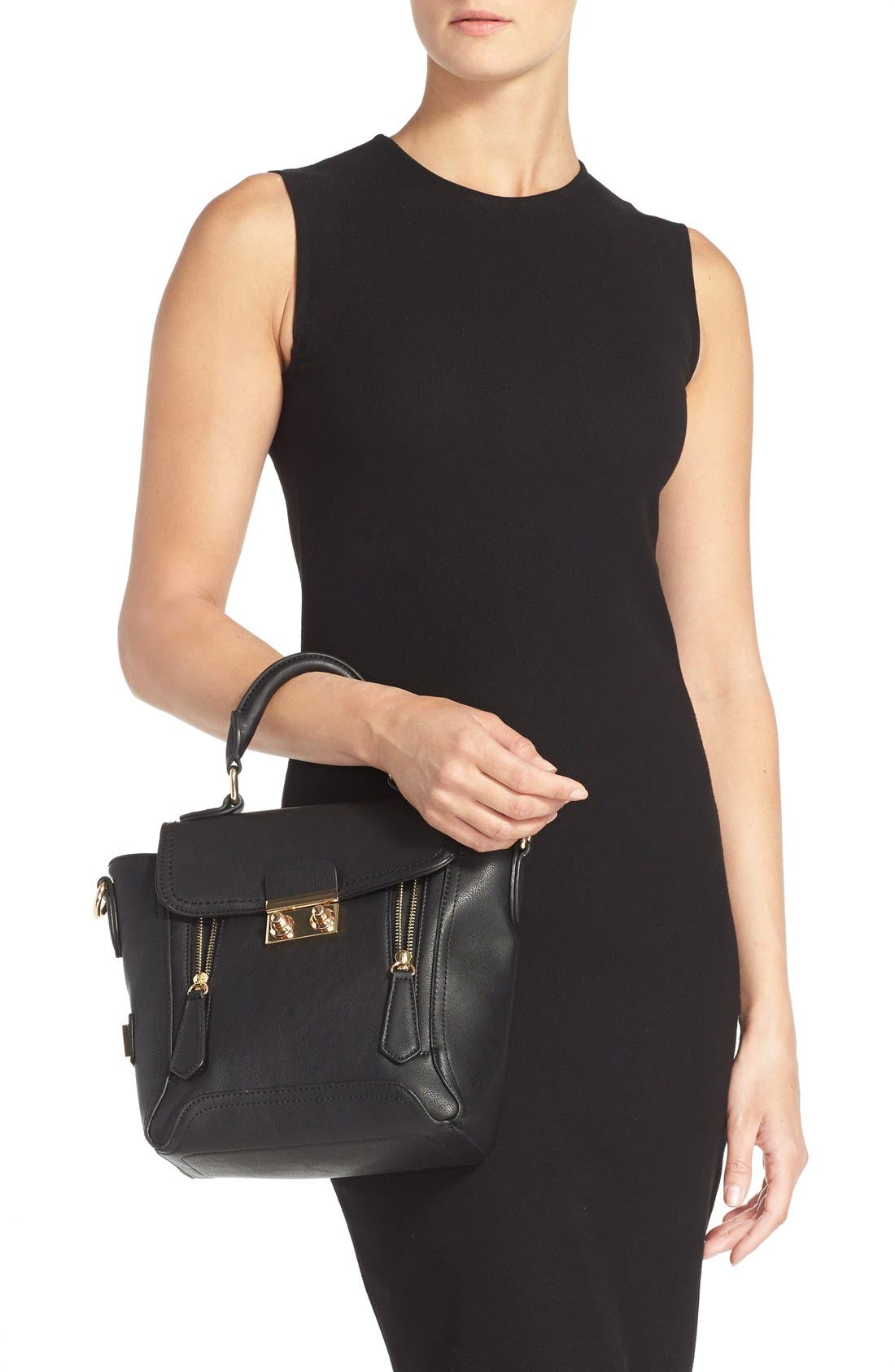 'Mini Chartres' Messenger Bag, Alternate, color, BLACK