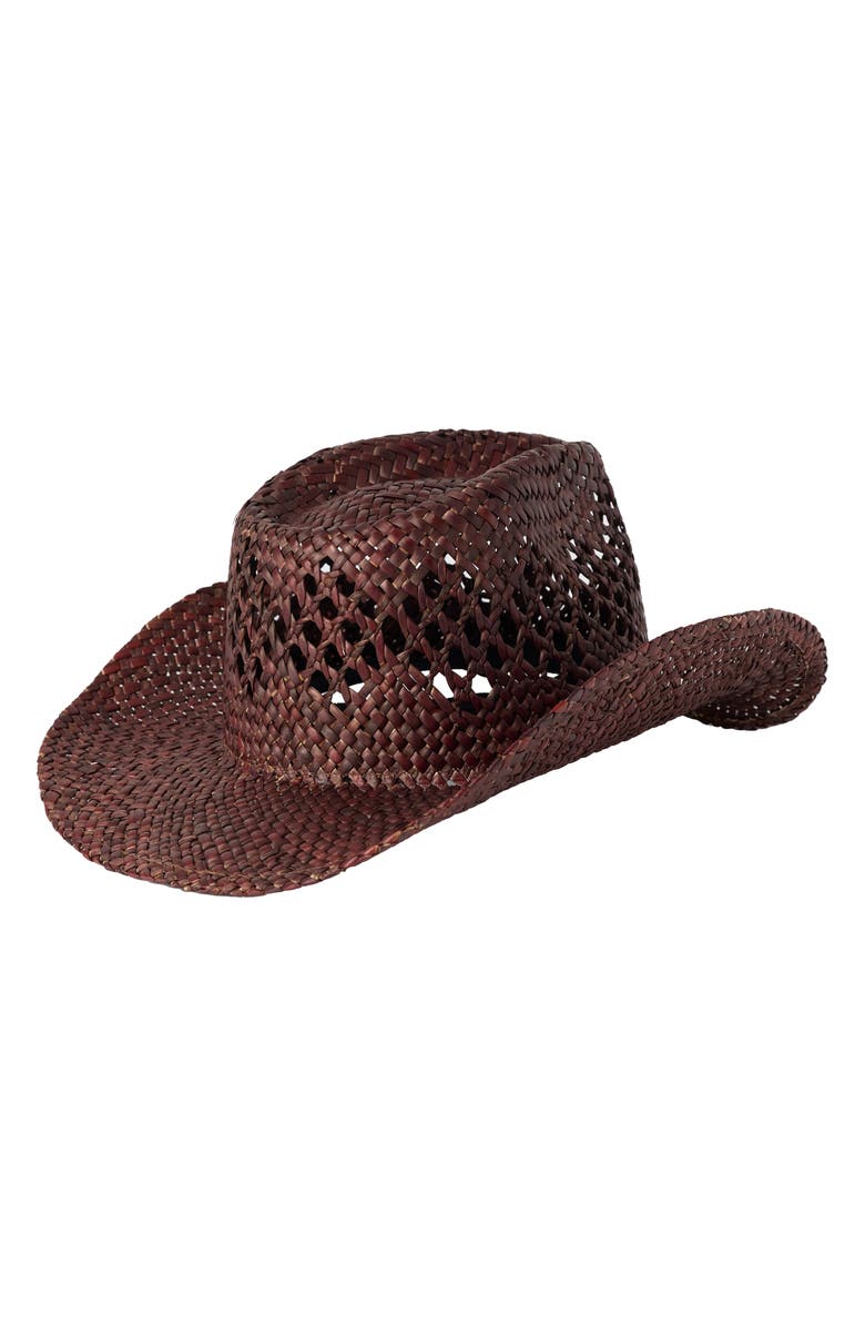 O'Neill Indio Straw Cowboy Hat, Alternate, color, Carob Brown