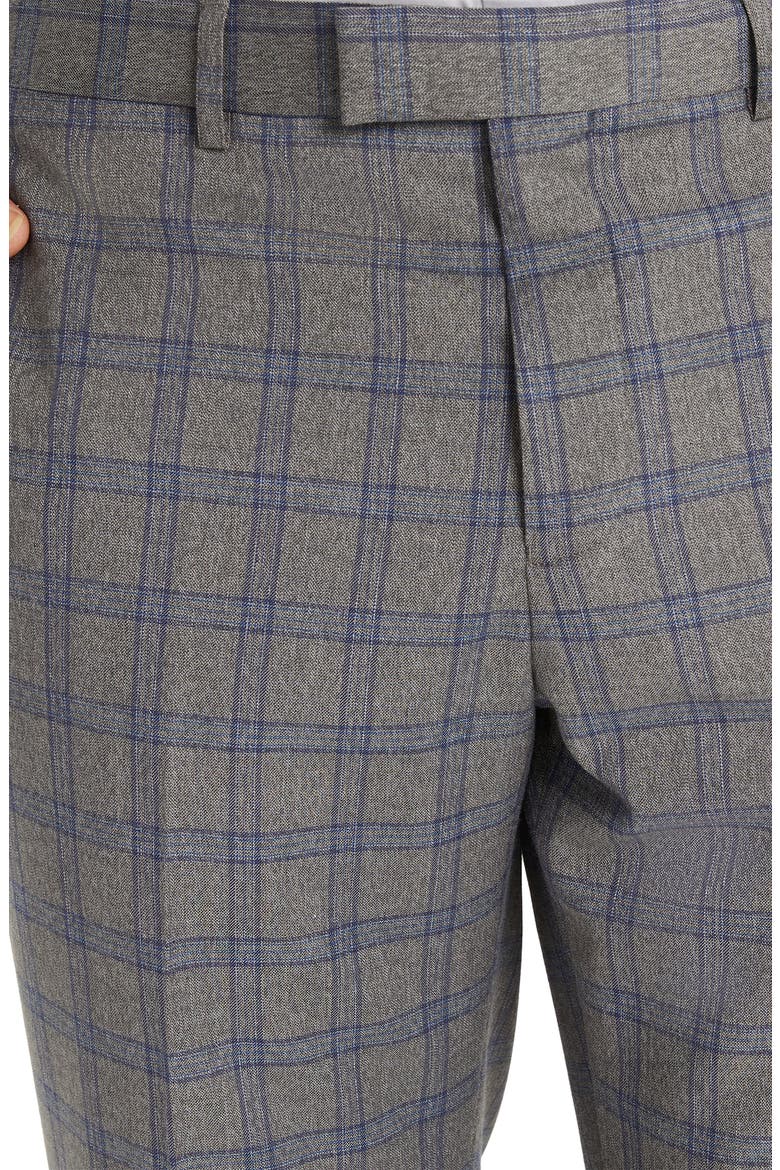 Patterson Windowpane Plaid Stretch Dress Pants, Alternate, color, GREY