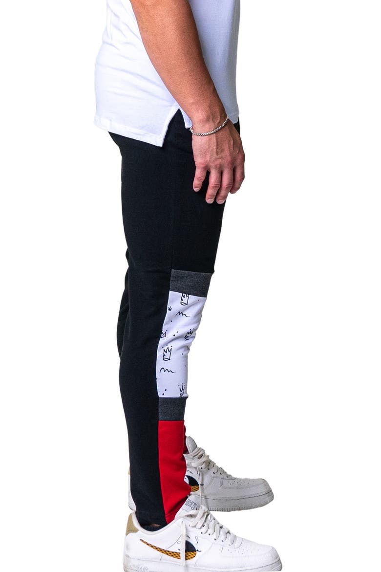Crown Colorblock Joggers, Alternate, color, BLACK