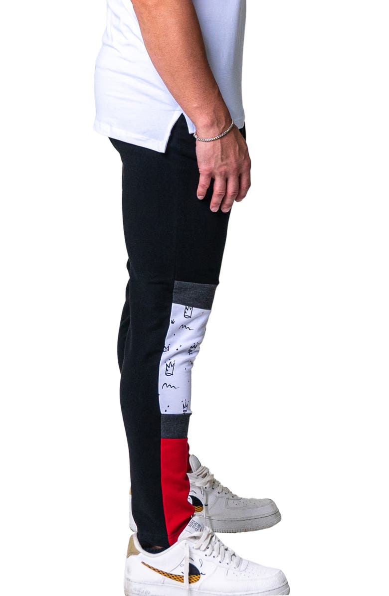 Maceoo Crown Colorblock Joggers, Alternate, color, Black