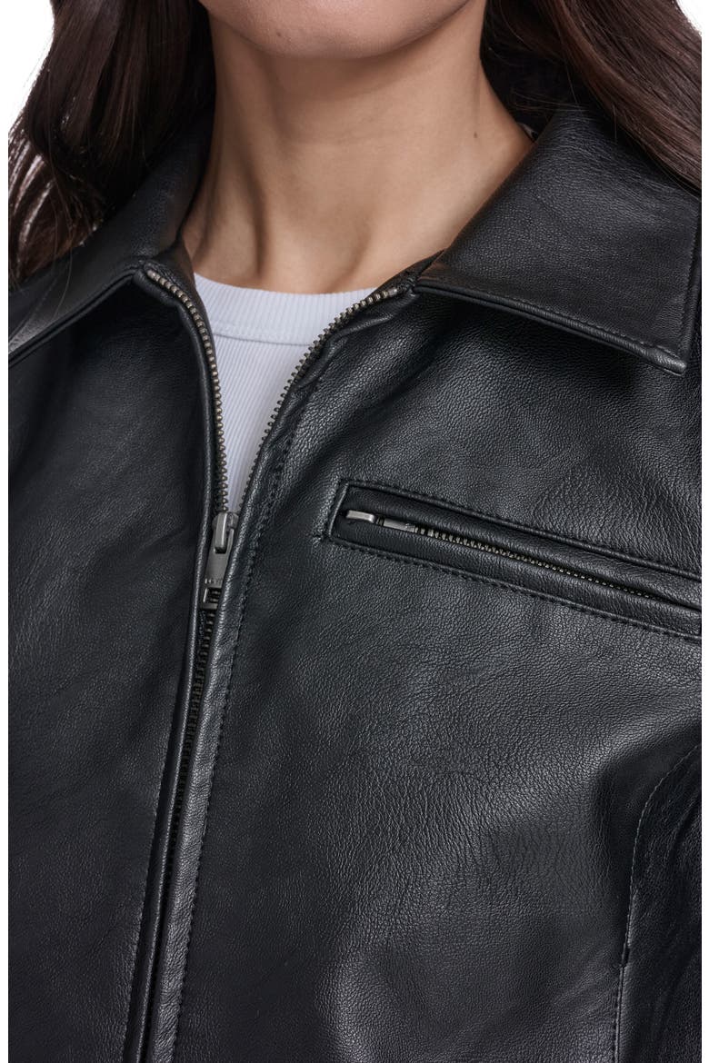 Faux Leather Jacket, Alternate, color, BLACK