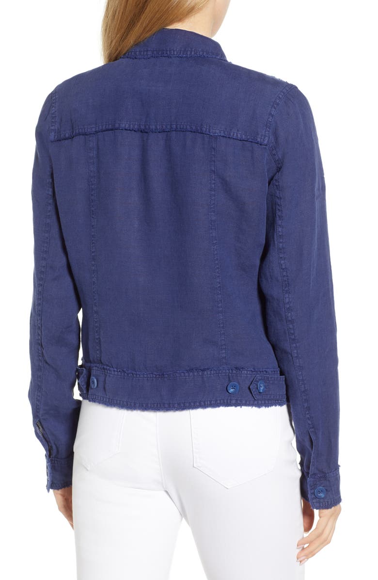Tommy Bahama Two Palms Linen Raw Edge Jacket, Alternate, color, Island Navy
