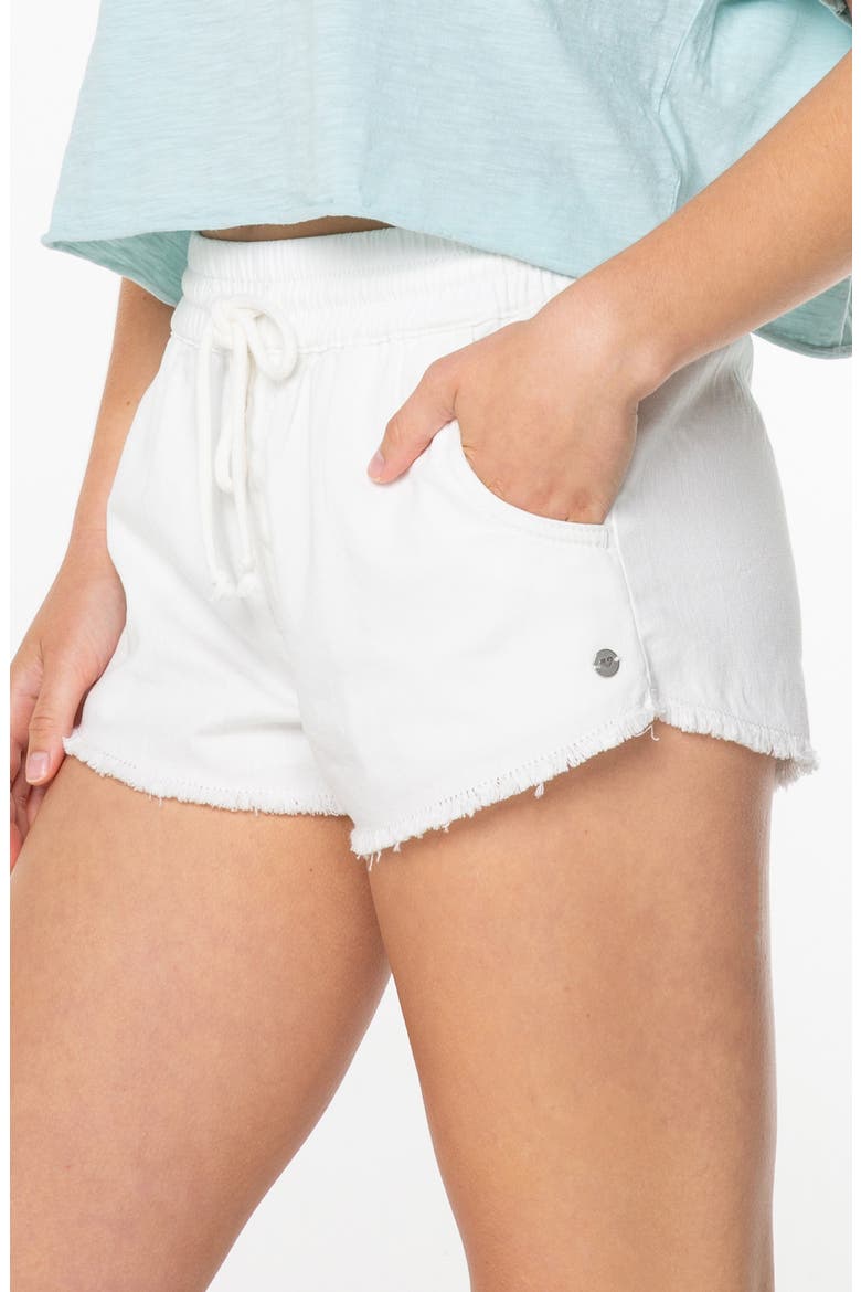 Scenic Route Frayed Cotton Shorts, Alternate, color, SNOW WHITE SOLID