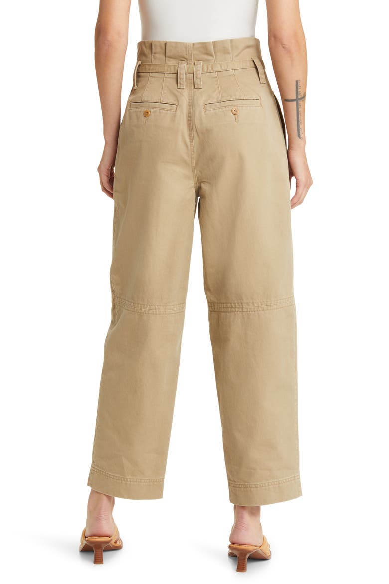 Paperbag Trench Trousers in (Re)generative Chino, Alternate, color, DRILL KHAKI