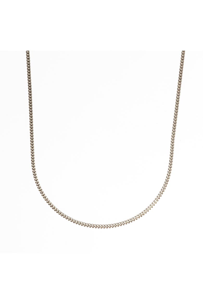Thin Cuban Chain Necklace, Main, color, Silver