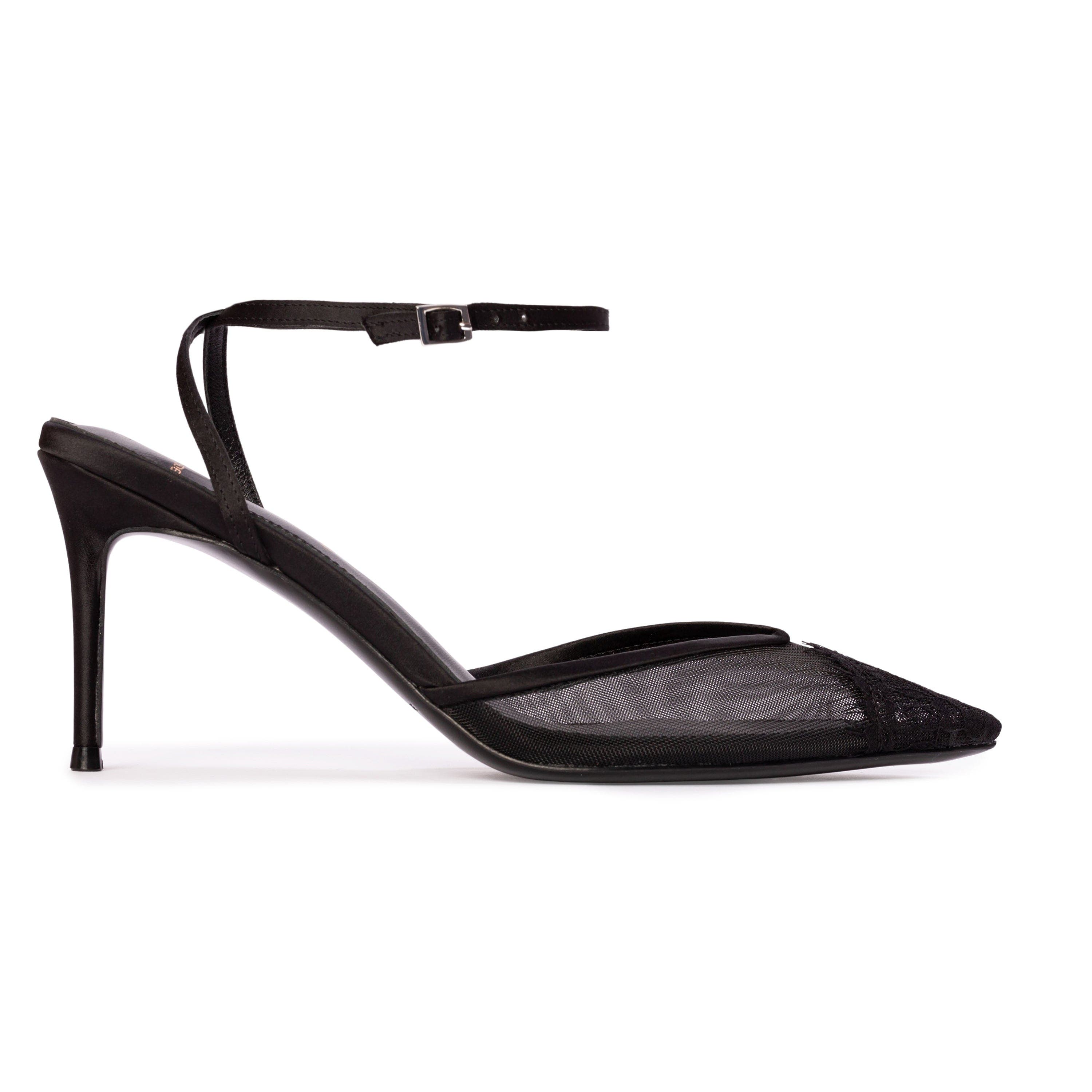 BLACK SUEDE STUDIO Cara 80 Mesh Pump, Main, color, Black Mesh