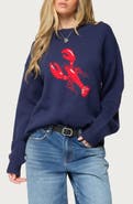 EDIKTED Don't Be Shellfish Oversize Jacquard Sweater