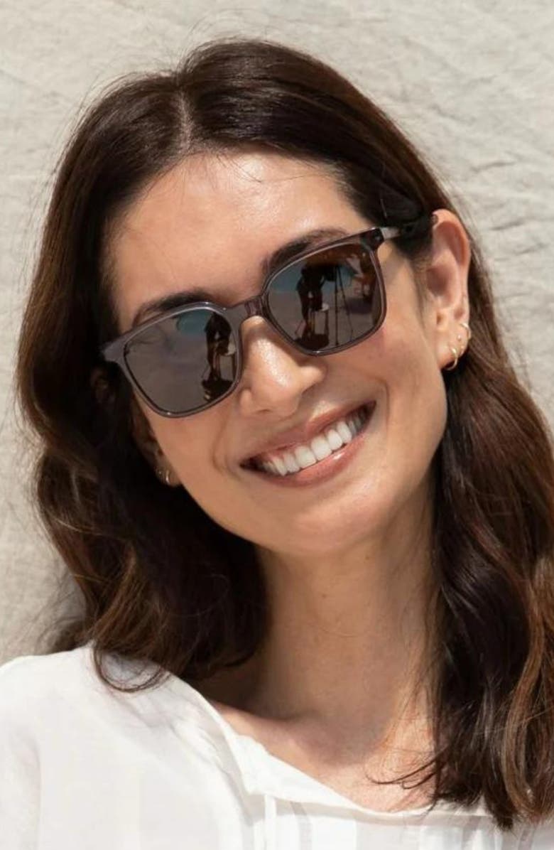 Mohala Eyewear Kalani 50mm Low Bridge Narrow Width Polarized Square Sunglasses, Alternate, color, 