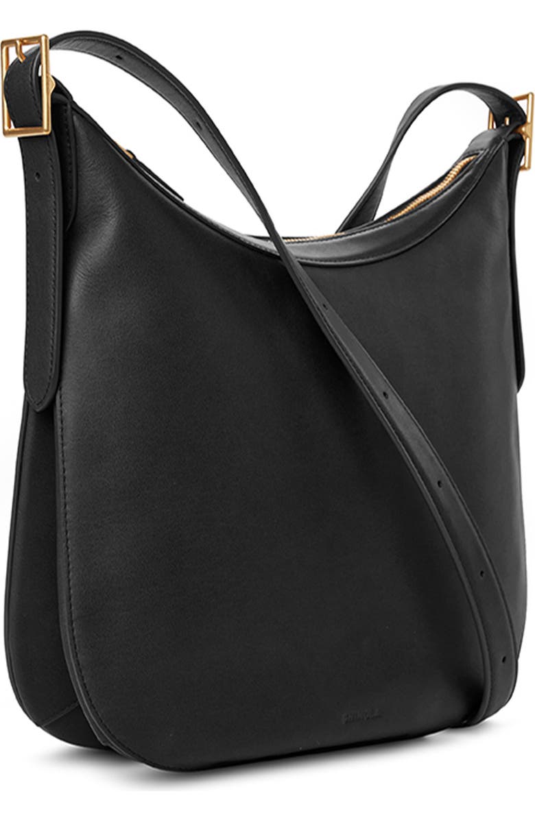 Shinola Medium Bixby Accordion Leather Crossbody Bag, Alternate, color, Black