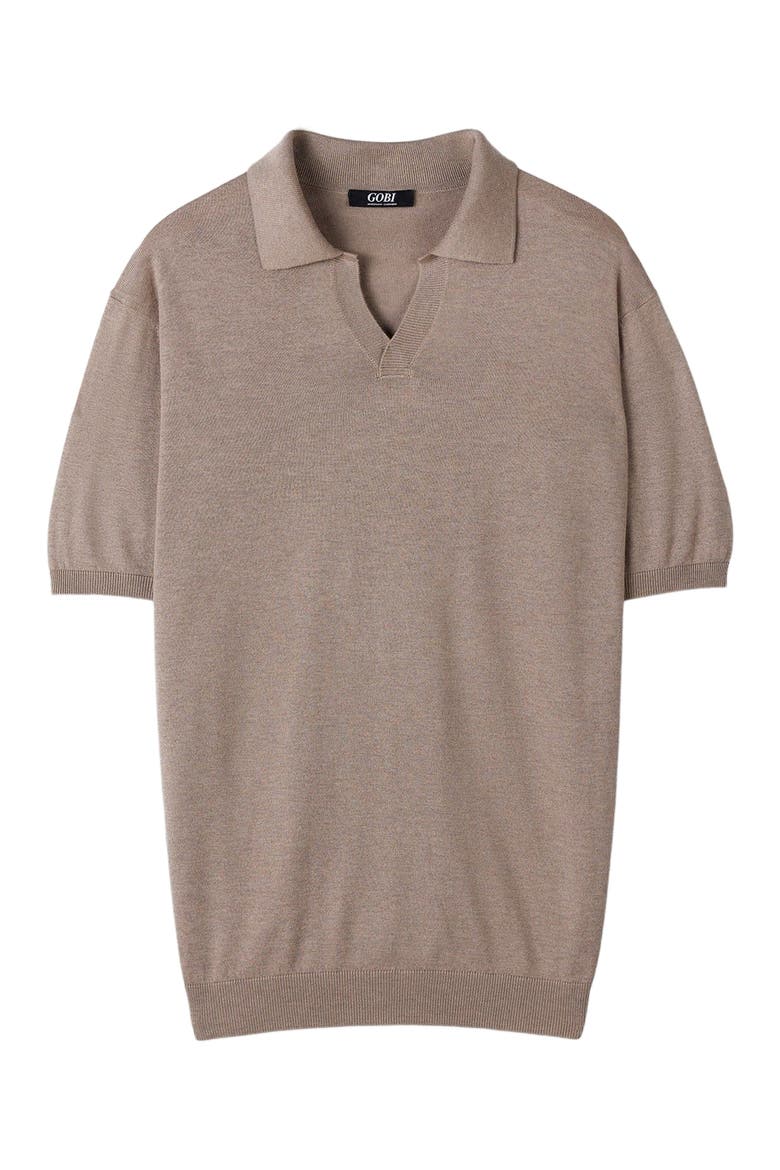 Silk Cashmere Polo Shirt, Alternate, color, nomad