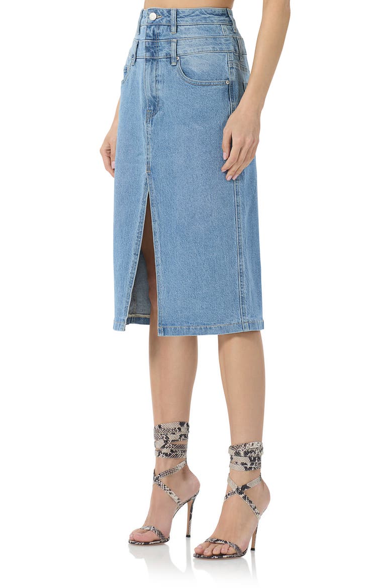 Maison Double Waist Denim Skirt, Alternate, color, SOUTH PACIFIC WASH