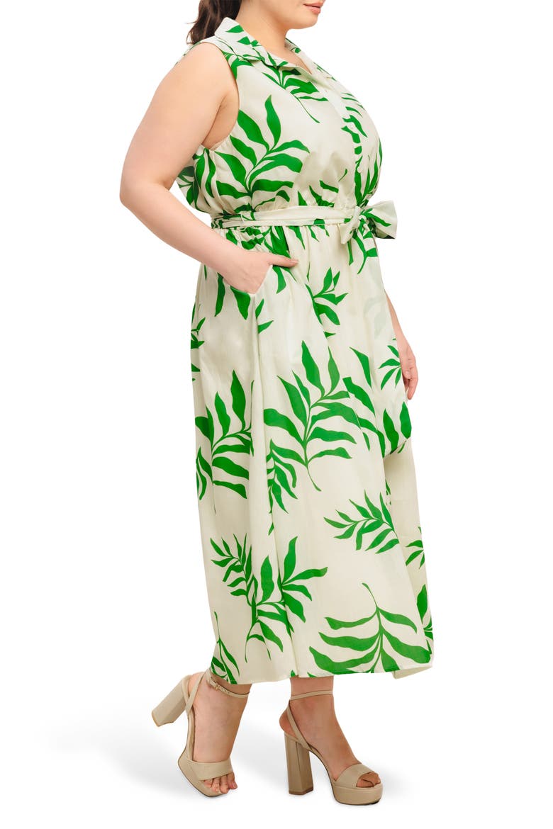 Tie Waist Shirtdress, Alternate, color, IVORY GREEN