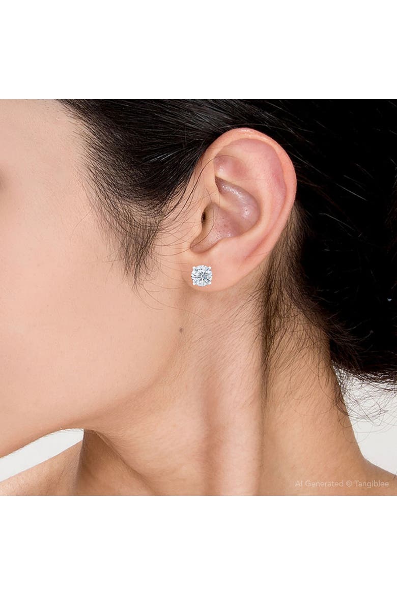 Certified 3 1/4Ct TW Diamond Studs 14k Gold Screw Backs Lab Grown, Alternate, color, 14k White Gold