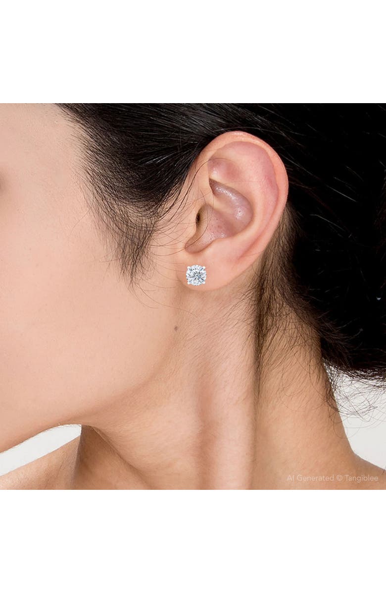 Bliss Diamond Certified 3 1/4Ct TW Diamond Studs 14k Gold Screw Backs Lab Grown, Alternate, color, 14K White Gold