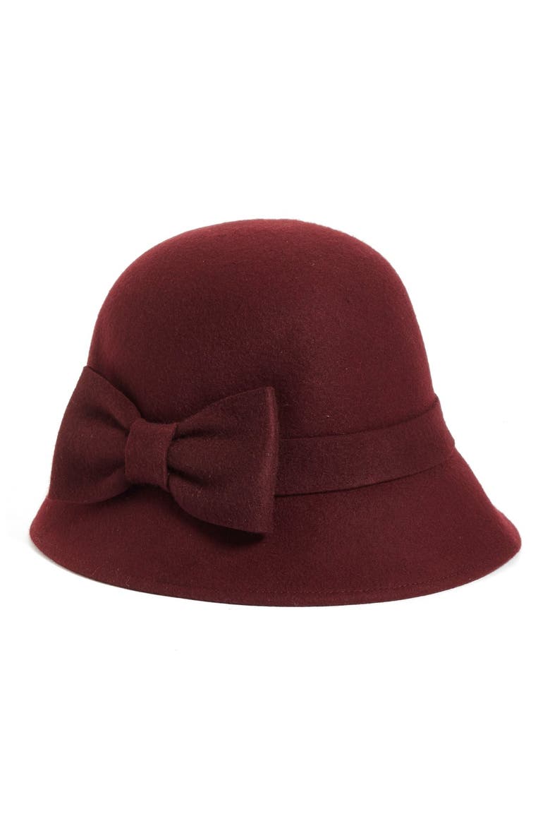 kate spade new york felted wool downbrim hat, Main, color, MIDNIGHT WINE