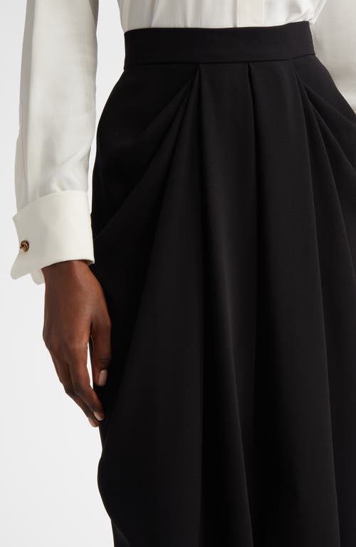 Max Mara Womens Ridente Draped High-waist Crepe Maxi Skirt Black In Black