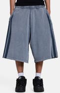 JADED LONDON Distressed Washed Side Stripe Monster Sweat Shorts