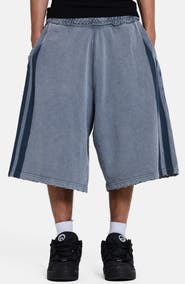 JADED LONDON Distressed Washed Side Stripe Monster Sweat Shorts