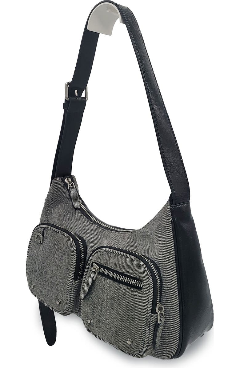Oryany Out Pocket Leather Shoulder Bag, Alternate, color, Denim Black