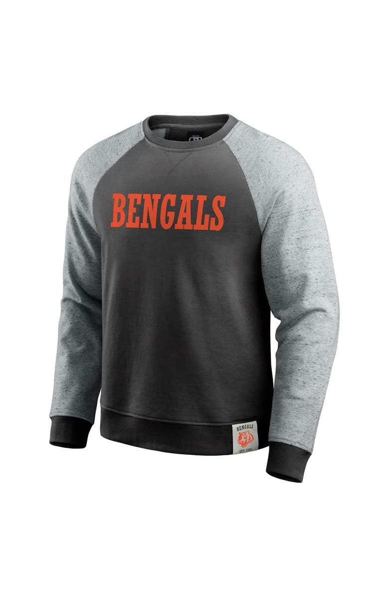 Darius Rucker Collection by Fanatics Men's Darius Rucker Collection by Fanatics Black/Heather Gray Cincinnati Bengals Colorblock Pullover Sweatshirt, Alternate, color, 