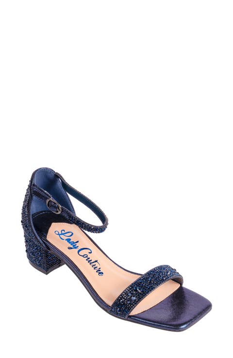 Dazzle Crystal Embellished Block Heel Sandal (Women)