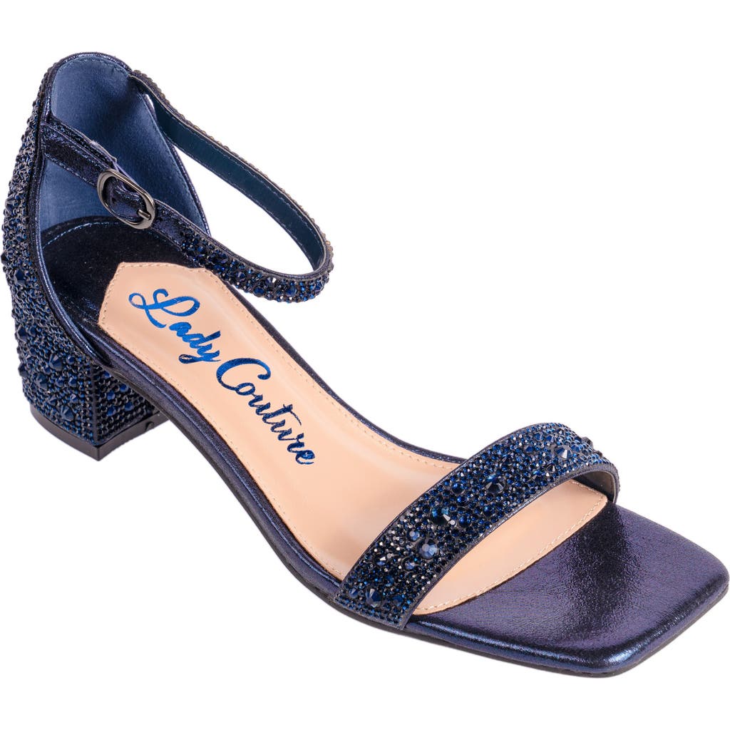 Lady Couture Dazzle Crystal Embellished Block Heel Sandal In Animal Print