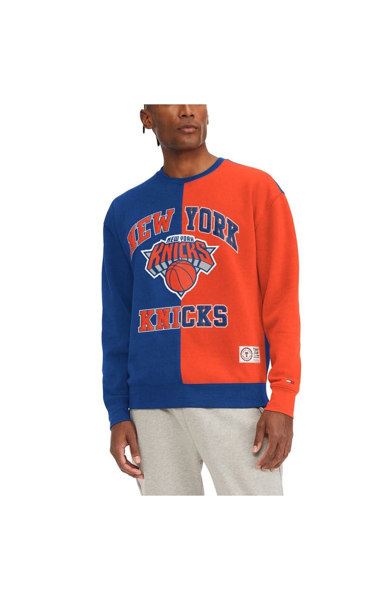 TOMMY JEANS Men's Tommy Jeans Royal/Orange New York Knicks Keith Split Pullover Sweatshirt, Main, color, Royal