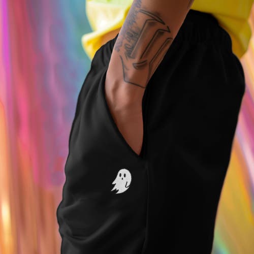 Shop Dalix Mens Ghost Embroidered Fleece Sweats Pants In Black