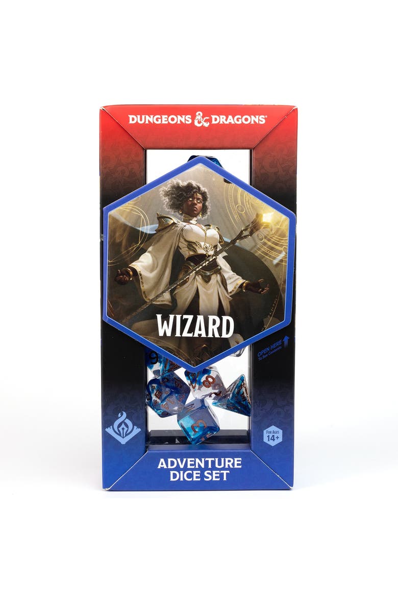 D&D Adventure Dice Wizard Blue, 16Pc Rpg Die Set, Alternate, color, Blue