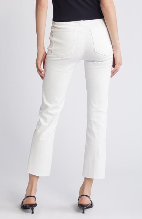 Frame Le High Straight Cascade Raw Hem Jeans In White