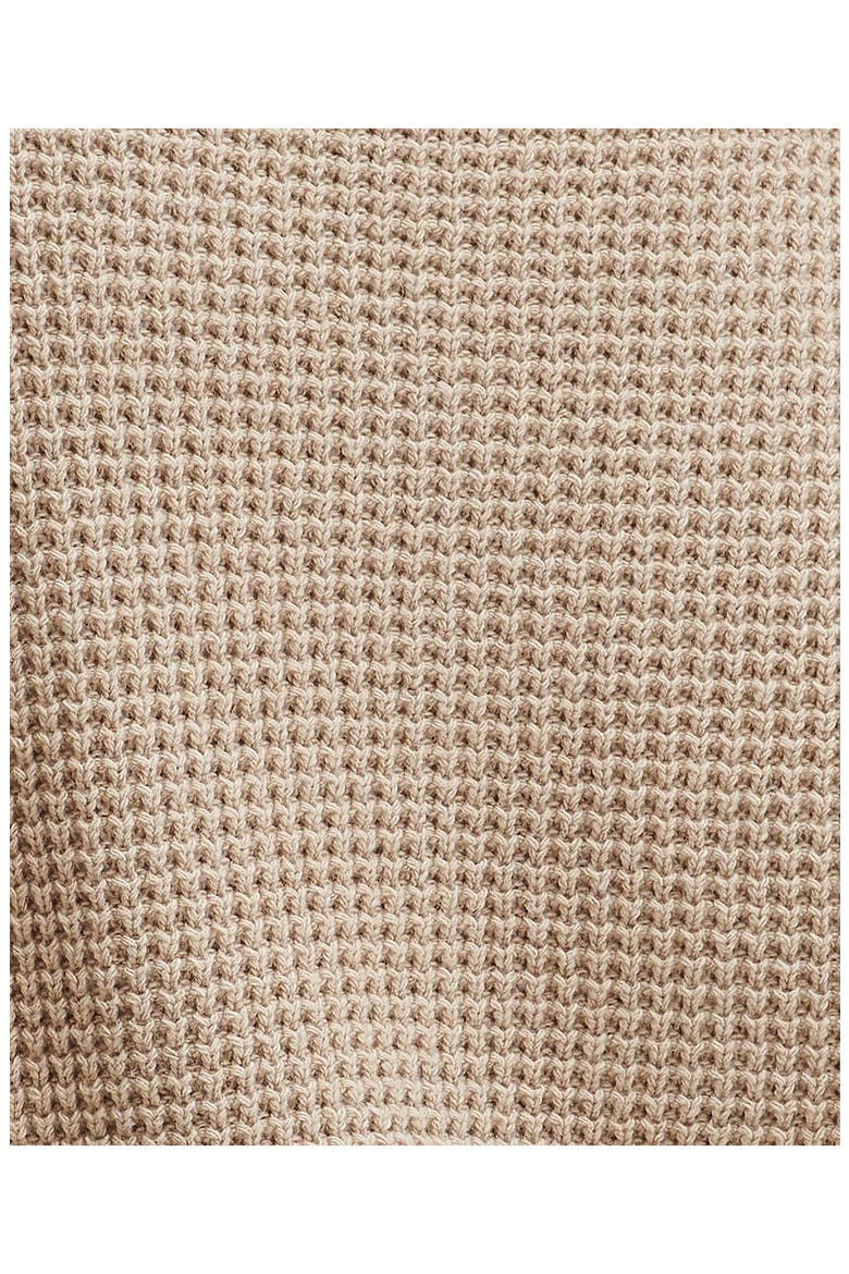Woodside Long Sleeve Waffle Knit Cotton & Wool Polo Sweater, Alternate, color, OATMEAL