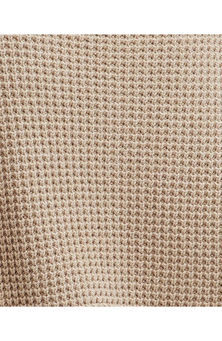 Barbour Woodside Long Sleeve Waffle Knit Cotton & Wool Polo Sweater, Alternate, color, Oatmeal