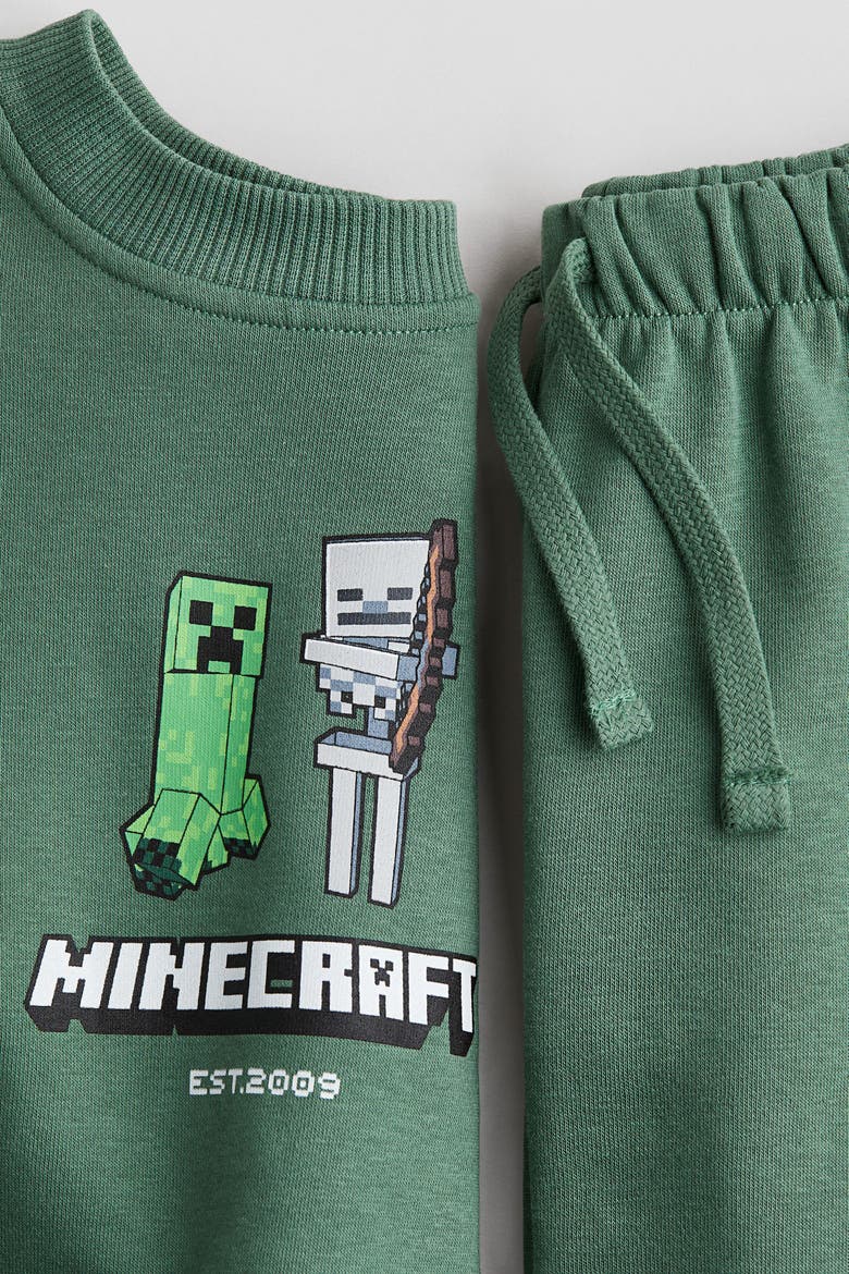 2-piece Sweatshirt Set, Alternate, color, Green/Minecraft