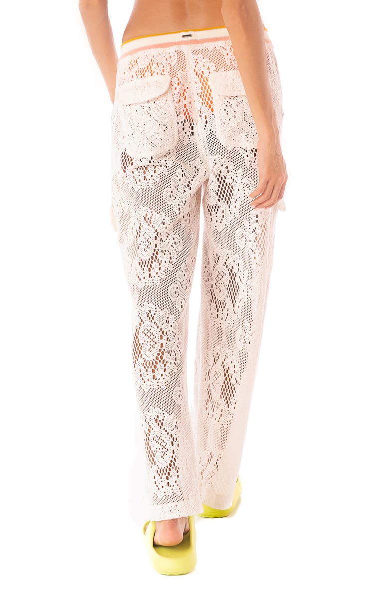 Maaji Flowery Ginevra Open Knit Cover-Up Pants, Alternate, color, Beige Overflow