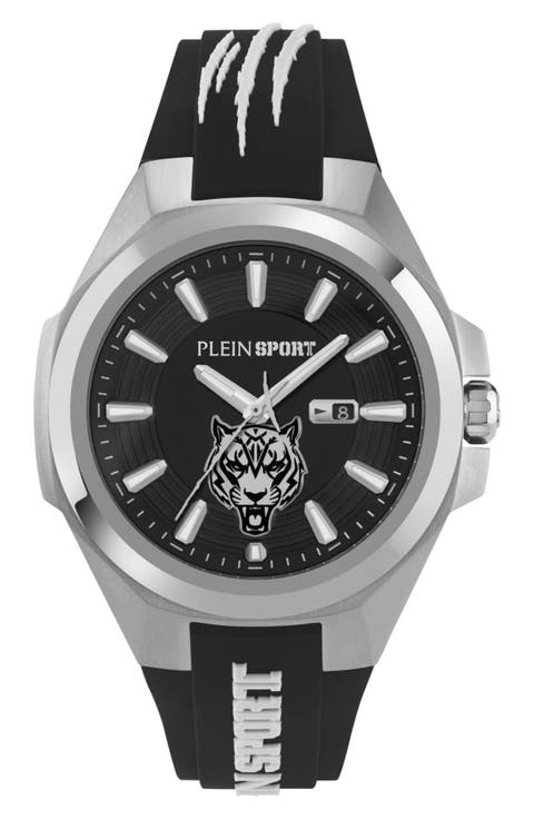 Tigermaster Quartz Silicone Strap Watch, 47mm