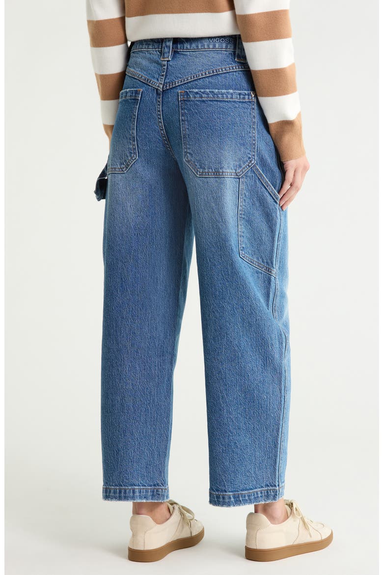Carpenter High Waist Barrel Leg Jeans, Alternate, color, MED WASH