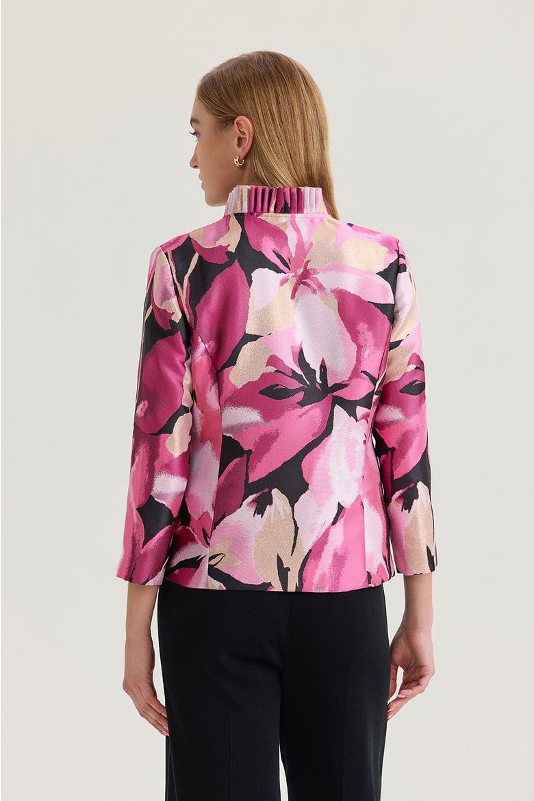 Family Savvy Shimmer Lined Floral Jacquard Woven Jacket, Alternate, color, Carmine Rose/Pink
