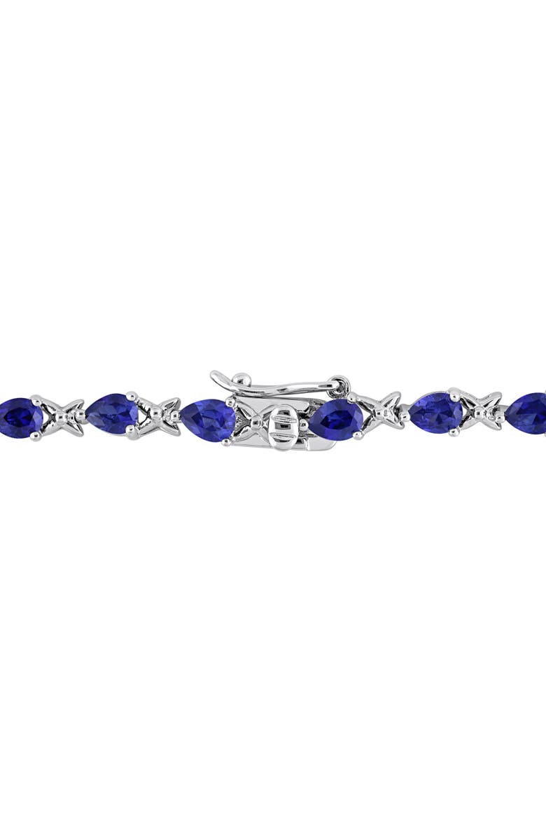 Julianna B. Lab-Created Gemstone Pear X Link Bracelet, Alternate, color, Lab-Created Sapphire