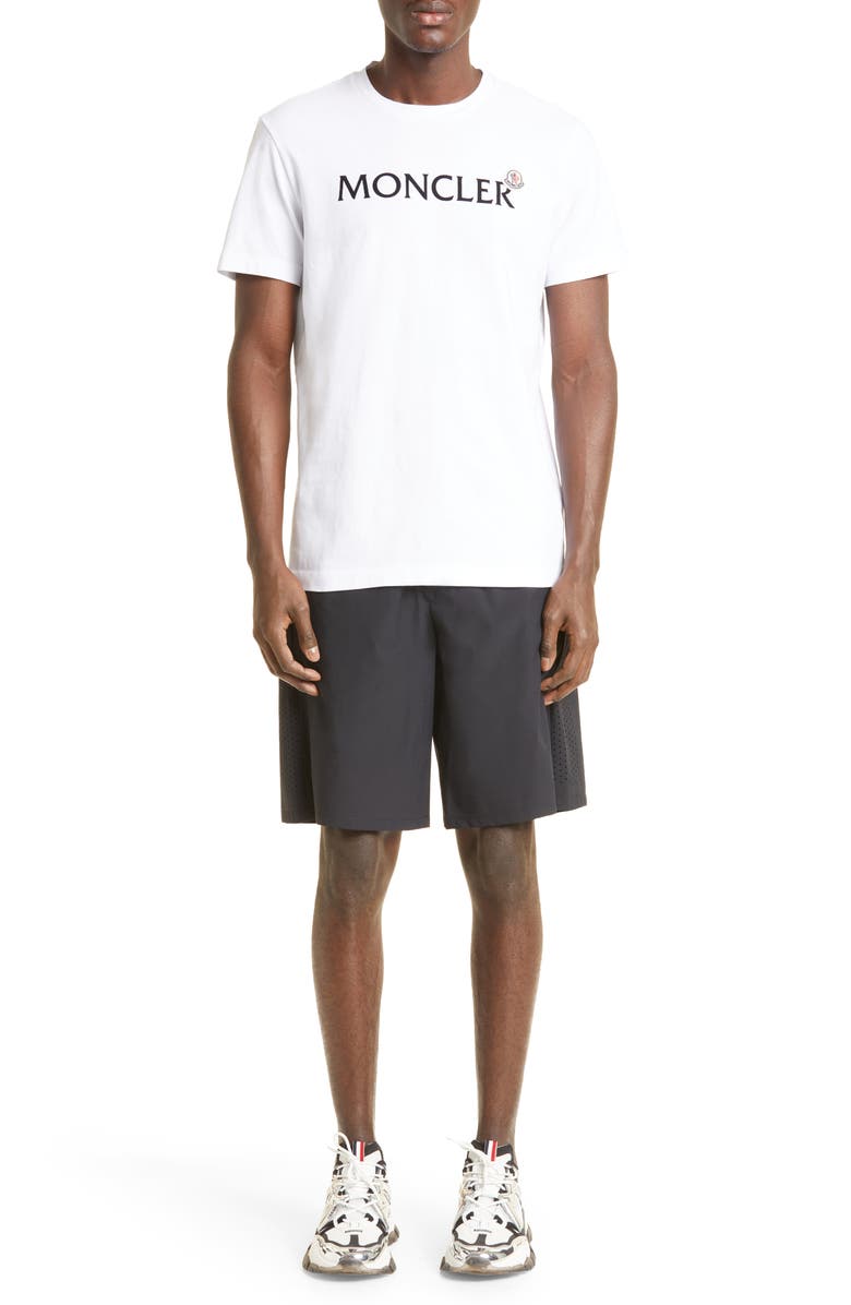 Moncler Mesh Panel Technical Shorts, Alternate, color, 