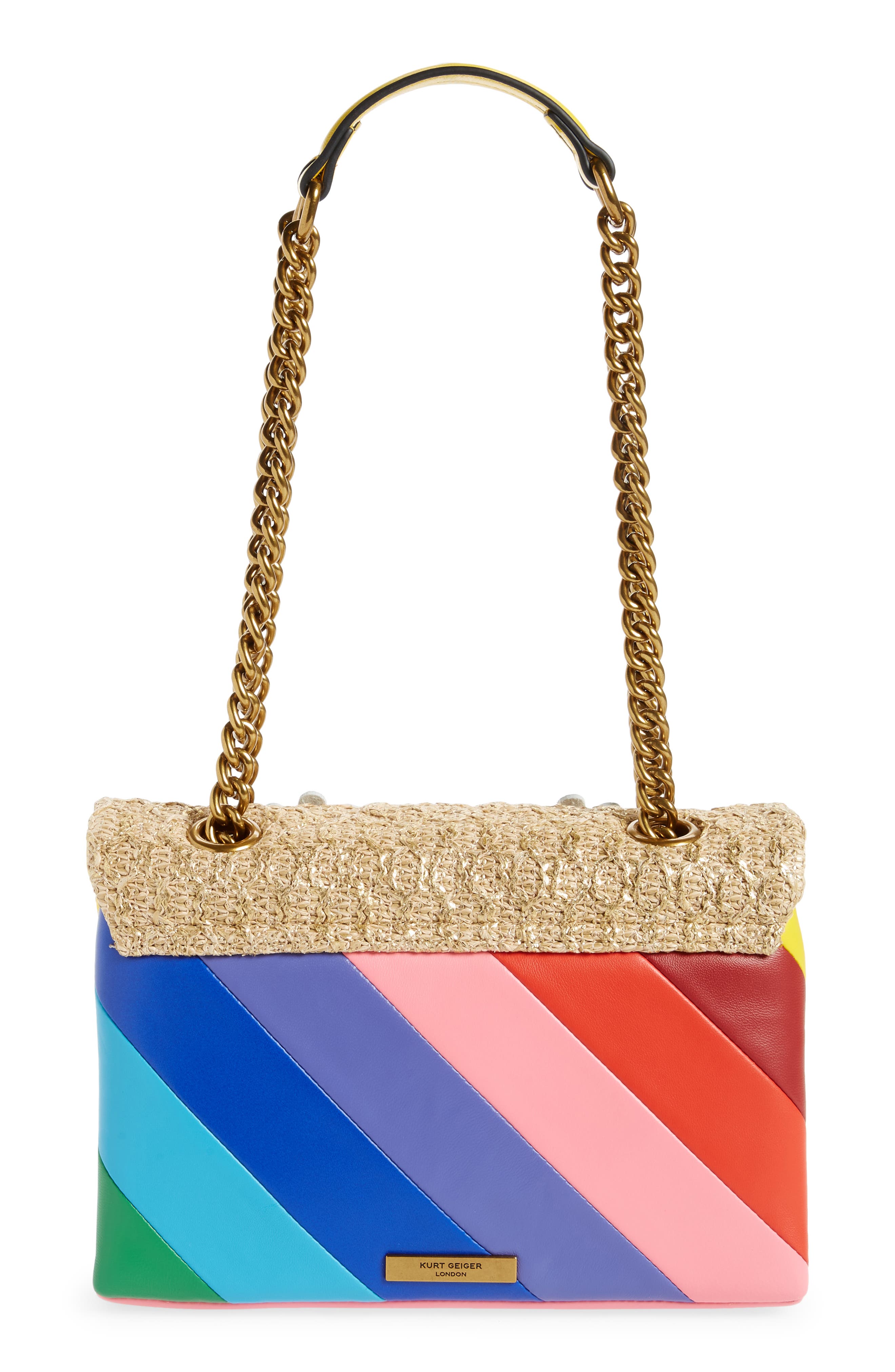 Kurt Geiger London Kensington Leather & Raffia Crossbody Bag, Alternate, color, 