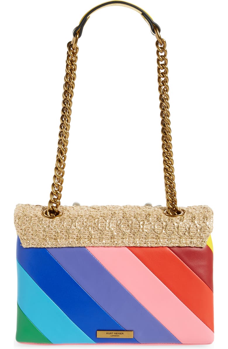 Kurt Geiger London Kensington Leather & Raffia Crossbody Bag, Alternate, color,