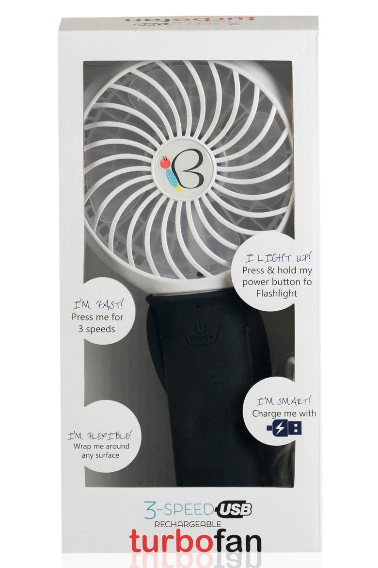 USB Rechargeable Turbo Fan, Alternate, color, BLACK/ WHITE