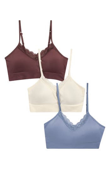 Nordstrom Rack Everyday 3-pack Lace Bralettes In Multi