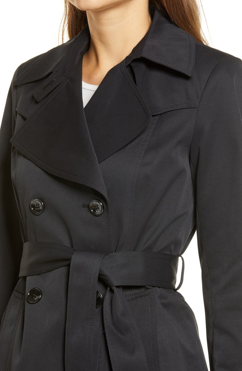 Via Spiga Double Breasted Belted Raincoat, Alternate, color,