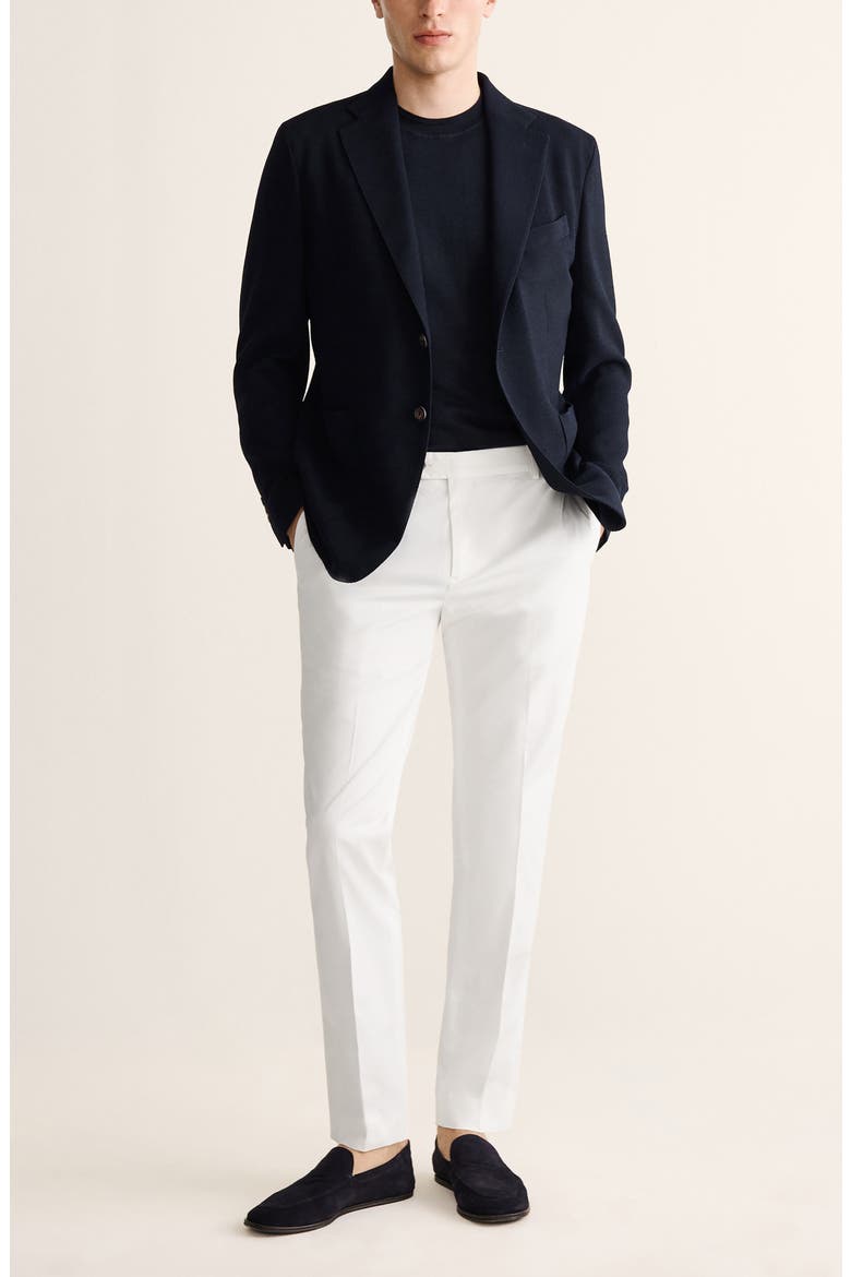 Slim Fit Plaid Wool Blend Blazer, Alternate, color, NAVY