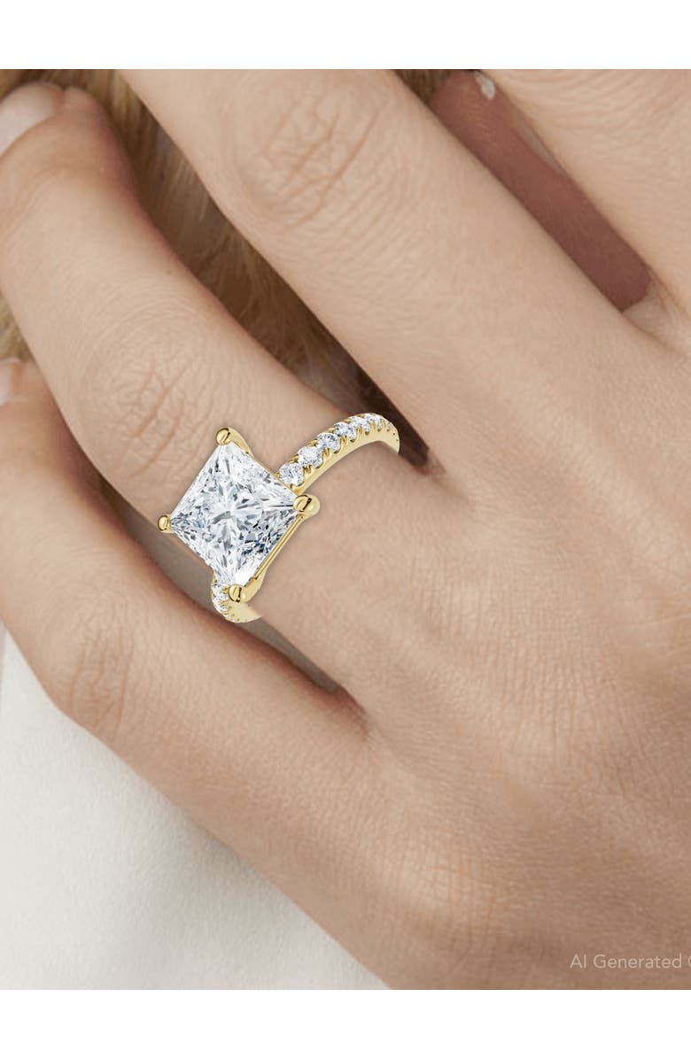 Bliss Diamond Certified 2 1/3Ct Princess Cut Diamond Engagement Ring 14k Gold or Pt Lab Grown, Alternate, color, 