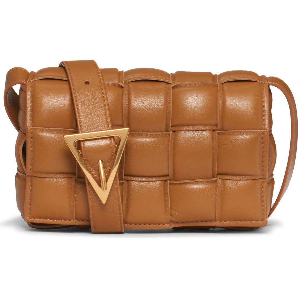 Bottega Veneta Small Padded Cassette Intrecciato Leather Crossbody Bag In Brown