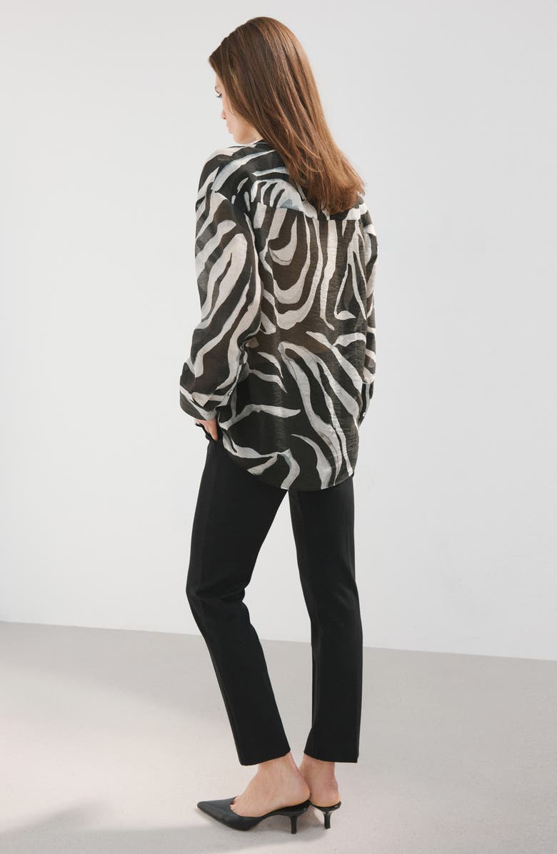 MANGO Print Shirt, Alternate, color, Black