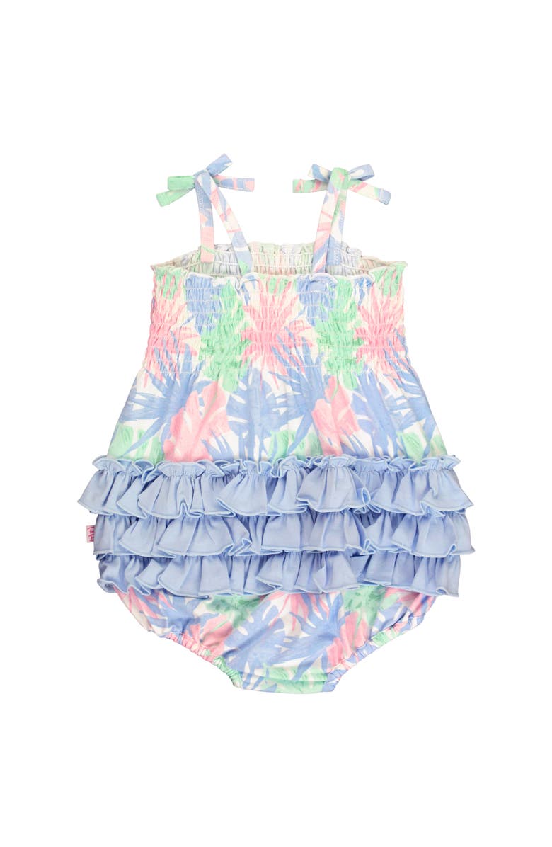 RuffleButts Baby Toddler Smocked Tie Knit Bubble Romper, Alternate, color, 